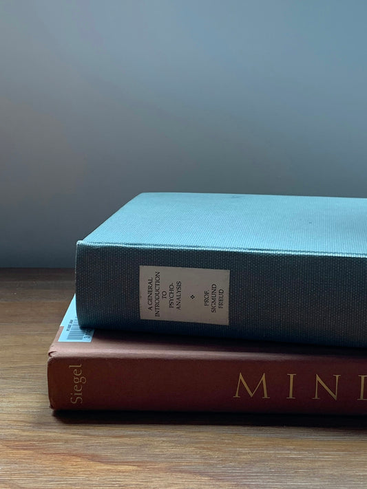 blue and red book on brown wooden table
