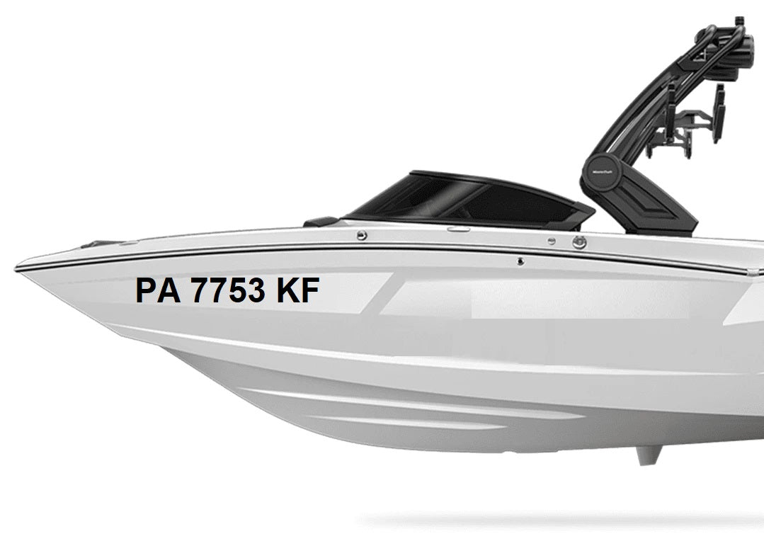 Custom Boat Registration Numbers Vinyl Decal Letters and Numbers Custom Marine Boat Jet Ski Kayak Sticker Decals- Set of 2