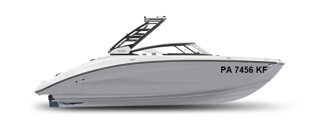 Custom Boat Registration Numbers Vinyl Decal Letters and Numbers Custom Marine Boat Jet Ski Kayak Sticker Decals- Set of 2