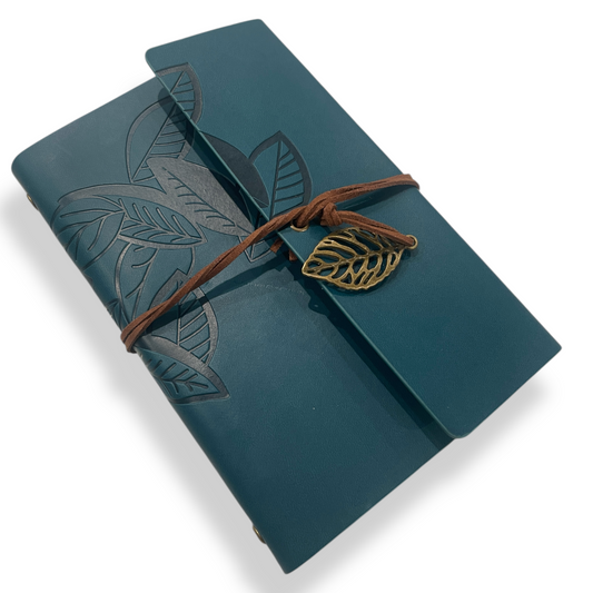 Bookish Leather Vintage-Style Journal Notebook - Ocean Breeze