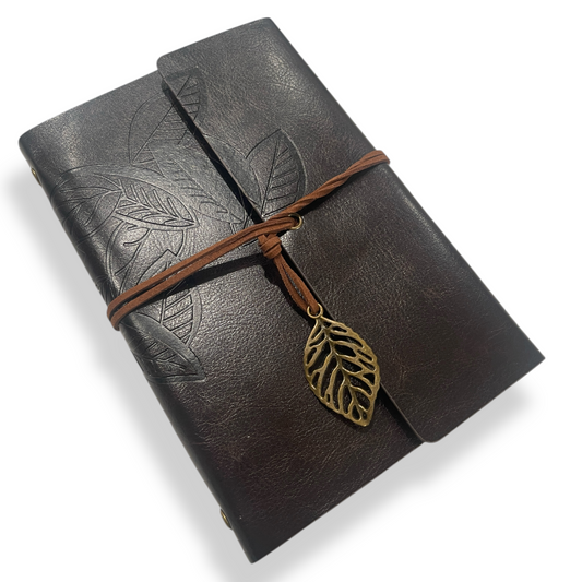 Bookish Leather Vintage-Style Journal Notebook - Classic Charcoal